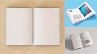 5970+ Opened Book PSD Mockup High-Angle Shot Elegant Free Graphic Resource