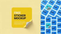 5970+ Square Sticker Mockup Mockup PSD Free Download