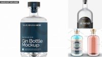 5976+ Gin Bottle with Wooden Cap PSD Mockup Editable Graphic Design Files