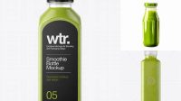 5978+ Square Green Smoothie Bottle PSD Mockup Front View Versatile PSD Mockup File