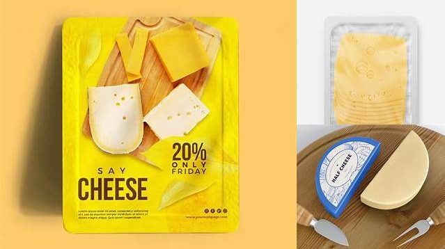 5979+ Tray With Sliced Cheese PSD Mockup Half Side View Free PSD for Designers