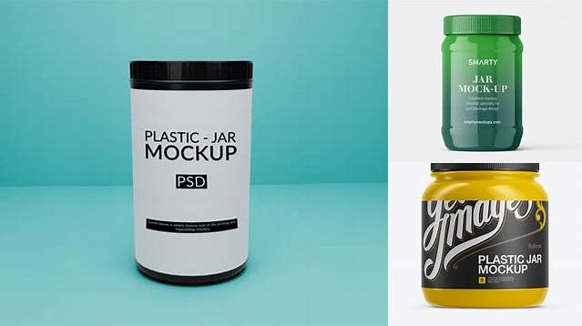 5980+ Glossy Plastic Jar PSD Mockup Unique and Creative Free PSD File