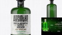 5980+ Green Glass Absinthe Bottle PSD Mockup Download Free