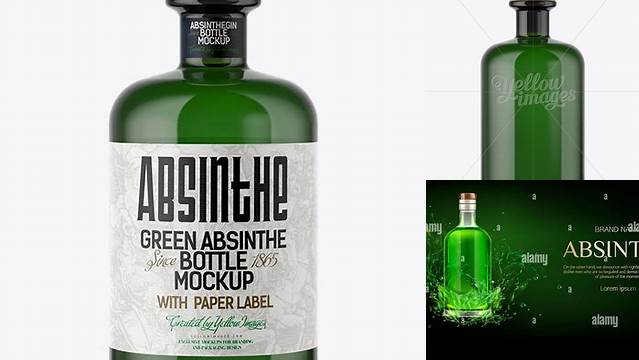 5980+ Green Glass Absinthe Bottle PSD Mockup Download Free