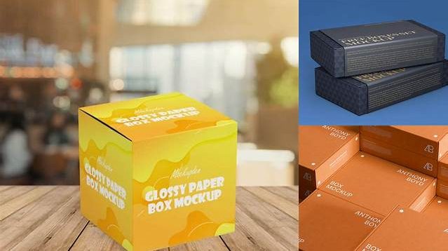 5981+ Two Glossy Boxes with Label PSD Mockup Top View Unique High-Resolution PSD