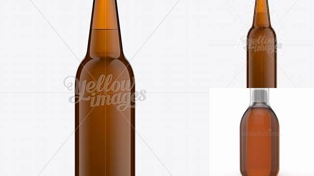 5982+ 500ml Long-Neck Amber Bottle Mock-up Premium Free Graphic Resource