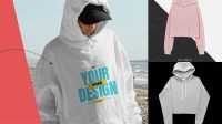 5983+ Crop Hoodie Mockup Free Customizable PSD