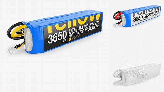 5985+ 3650mAh 3S Lithium Polymer Battery PSD Mockup Half Side View Easy Editable