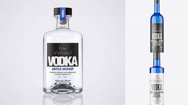 5985+ Blue Glass Vodka Bottle PSD Mockup Best Free Mockup PSD