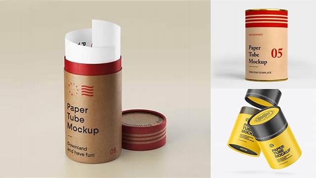 5985+ Two Matte Paper Tubes PSD Mockup Photoshop Resource Free