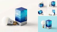 5986+ Light Bulb Box Mockup Include TIFF