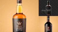 5987+ Glass Bottle with Whisky PSD Mockup Editable Graphic Free PSD