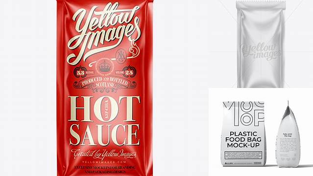 5993+ Plastic Sauce Bag PSD Mockup Unique High-Resolution Design Freebie