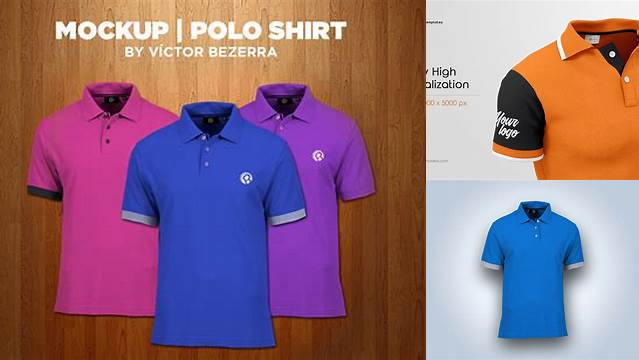 5998+ Men’s Polo Shirt PSD Mockup Back View Custom Mockup PSD for Free