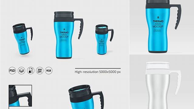 5998+ Thermo Mug PSD Mockup Fully Customizable Photoshop Freebie