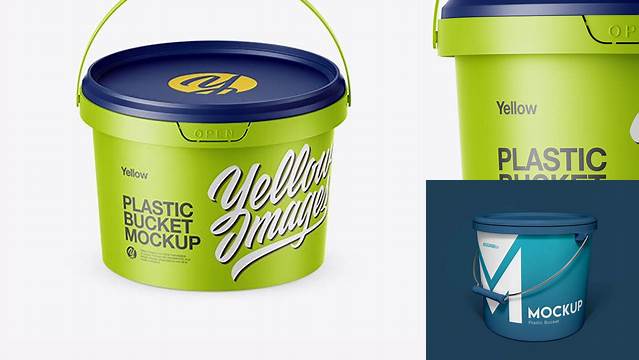 5999+ Matte Plastic Bucket PSD Mockup High-Angle Shot Free Graphic Design Mockup File