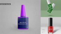 6000+ Sparkle Nail Polish Square Bottle PSD Mockup Customizable Photoshop Template