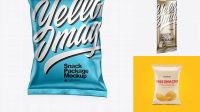 6002+ Metallic Snack Pack PSD Mockup Half Side View Advanced Photoshop Template