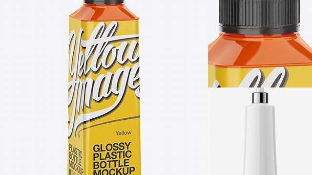 6003+ 1L Glossy Bottle PSD Mockup Halfside View Layered Photoshop Template