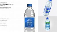 6004+ Blue PET Water Bottle PSD Mockup Half Side View High-Angle Shot Professional Quality PSD Freebie