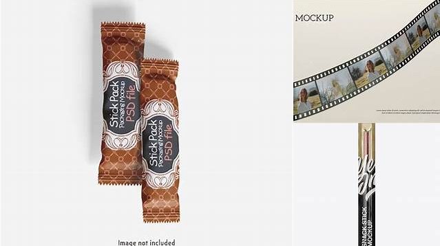 6004+ Snack Stick with Glossy Film PSD Mockup Editable Mockup PSD