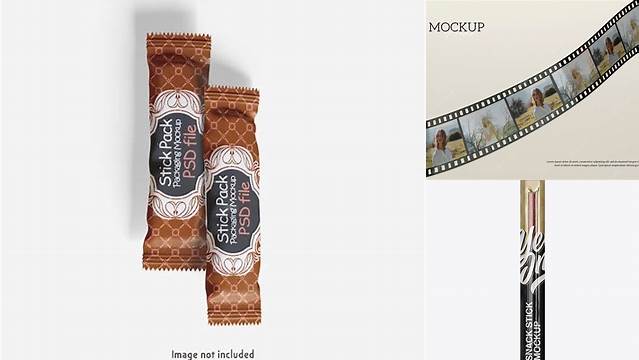 6004+ Snack Stick with Glossy Film PSD Mockup Editable Mockup PSD