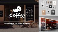 6007+ Coffee Shop Mockup Smart PNG Image