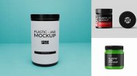 6013+ 250g Plastic Jar PSD Mockup Front View Modern PSD Templates