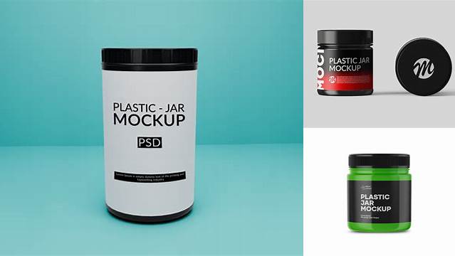 6013+ 250g Plastic Jar PSD Mockup Front View Modern PSD Templates