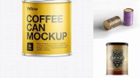 6013+ 50g Coffee Tin PSD Mockup Smart PNG Image