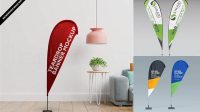 6013+ Tear Drop Banner Mockup Download Now Free PSD Template