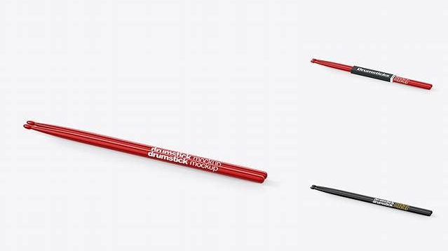 6014+ Glossy Drumsticks PSD Mockup Half Side View Editable and Customizable PSD