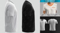 6016+ Men's T-Shirt With V-Neck PSD Mockup Side View Include TIFF