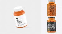 6017+ Orange Pill Bottle PSD Mockup Front View Unique Free Photoshop Files