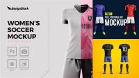 6017+ Women’s Full Soccer Kit PSD Mockup Premium Free Graphic Resource