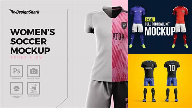 6017+ Women’s Full Soccer Kit PSD Mockup Premium Free Graphic Resource