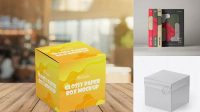 602+ Two Glossy Boxes PSD Mockup Half Side View Professional Editable Freebie PSD