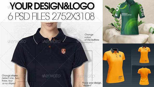 6021+ Female Polo Shirt Mockup Psd Free Download Download Free