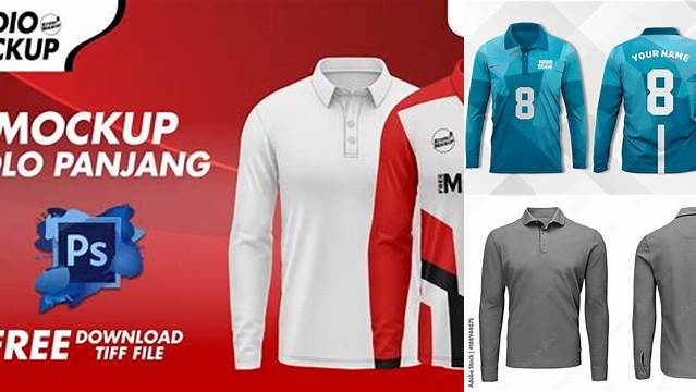 6022+ Mockup Polo Lengan Panjang For Free Download