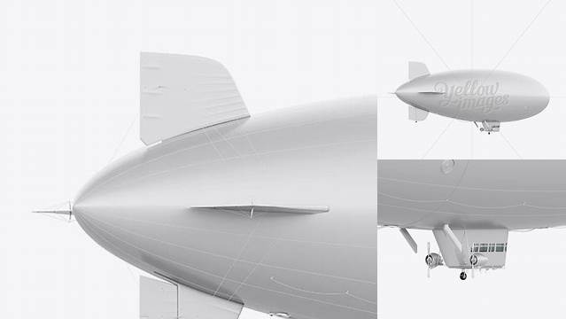 6028+ Zeppelin PSD Mockup Back Halfside View High-End PSD Download