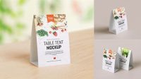 603+ Plastic Table Tent PSD Mockup Half Side View Unique High-Resolution Photoshop Mockup