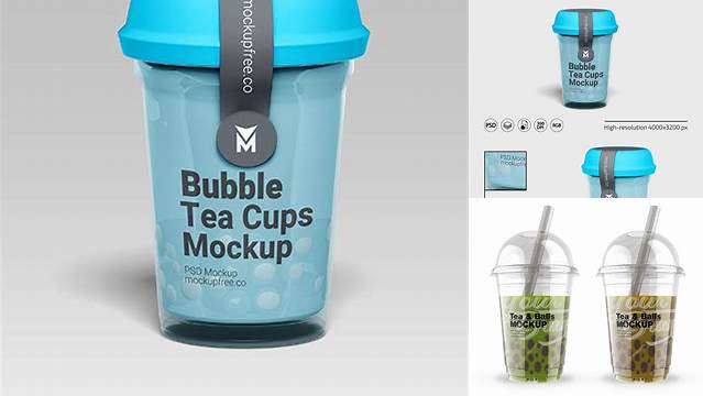 6033+ Bubble Tea Cup Mockup Free Download PSD Download