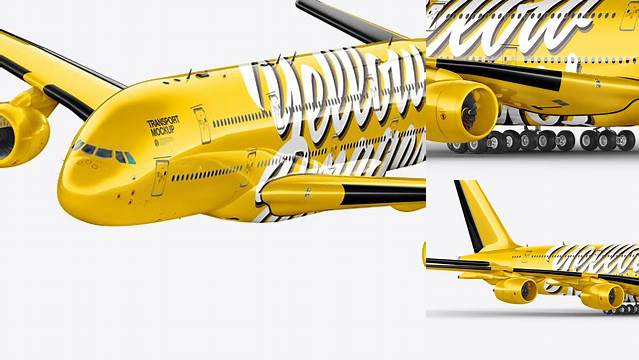 6038+ Aircraft PSD Mockup Halfside view High-End PSD Download