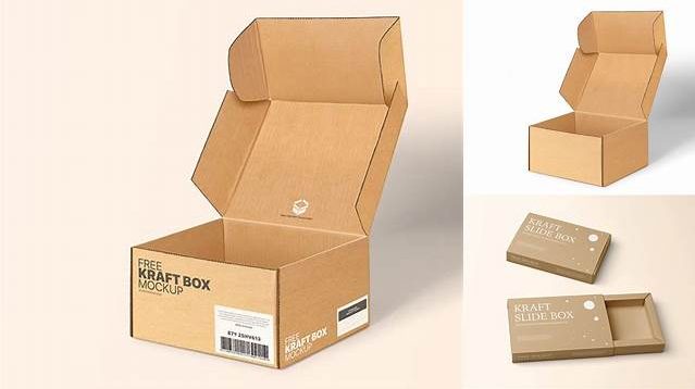 6039+ Opened Kraft Box PSD Mockup Front View High-End Photoshop Mockup