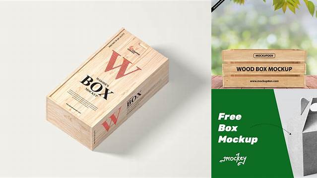 6040+ Wooden Box Mockup PSD Free Download