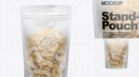 6041+ Frosted Stand-Up Pouch with Cashew Nuts PSD Mockup High-Resolution PSD Download