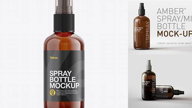 6047+ Amber Spray Bottle Mockup Digital Download