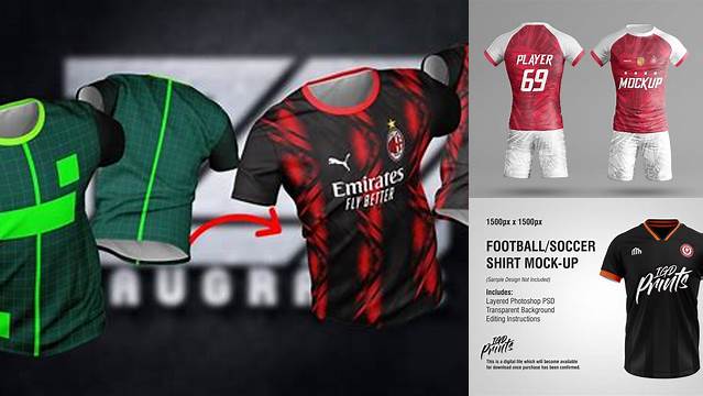 6047+ Mockup Camiseta Futbol Psd Easy Editable