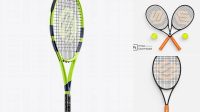 6047+ Tennis Racket PSD Mockup Half Side View Free Photoshop Mockup Design