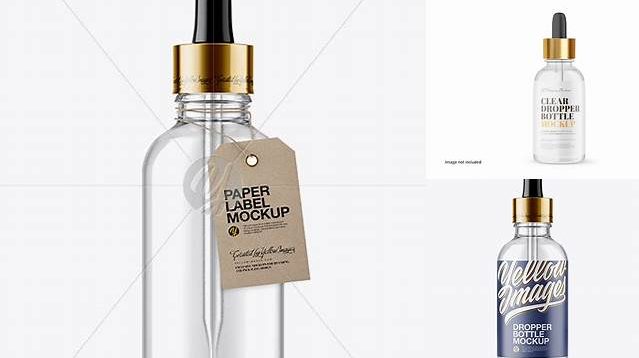 6048+ 50ml Clear Glass Dropper Bottle Custom PSD Mockup Template